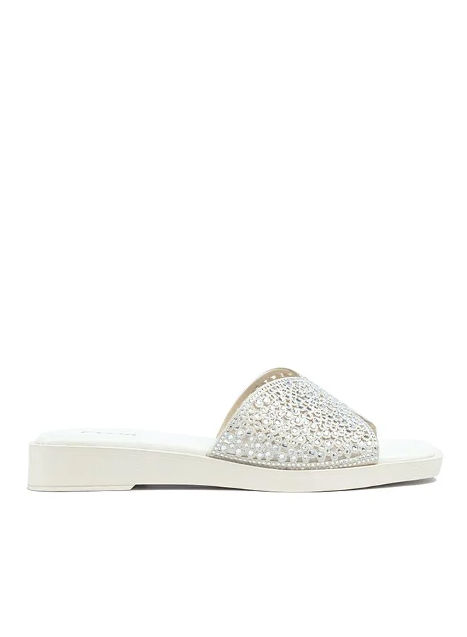 فايور Stylish Crystal-Embellished Platform Slide AJ 020
